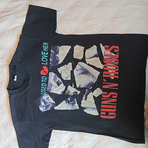 Guns & Roses "Used To Love Her LIES" Rare Vintage Band Shirt - Picture 2 of 5